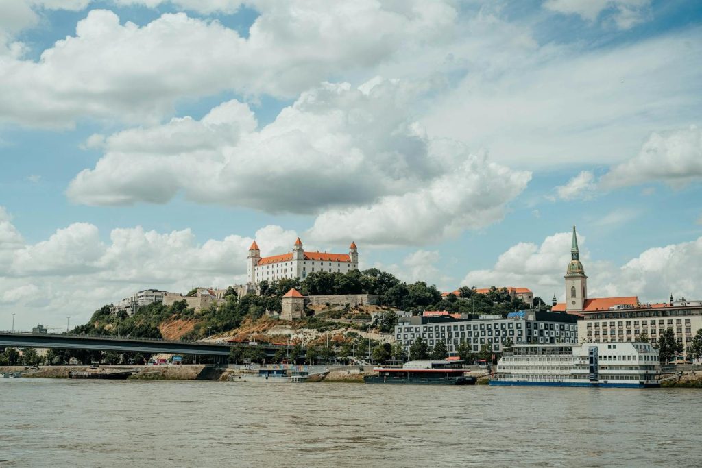 Bratislava's picturesque skyline featuring its historic castle and Danube River.