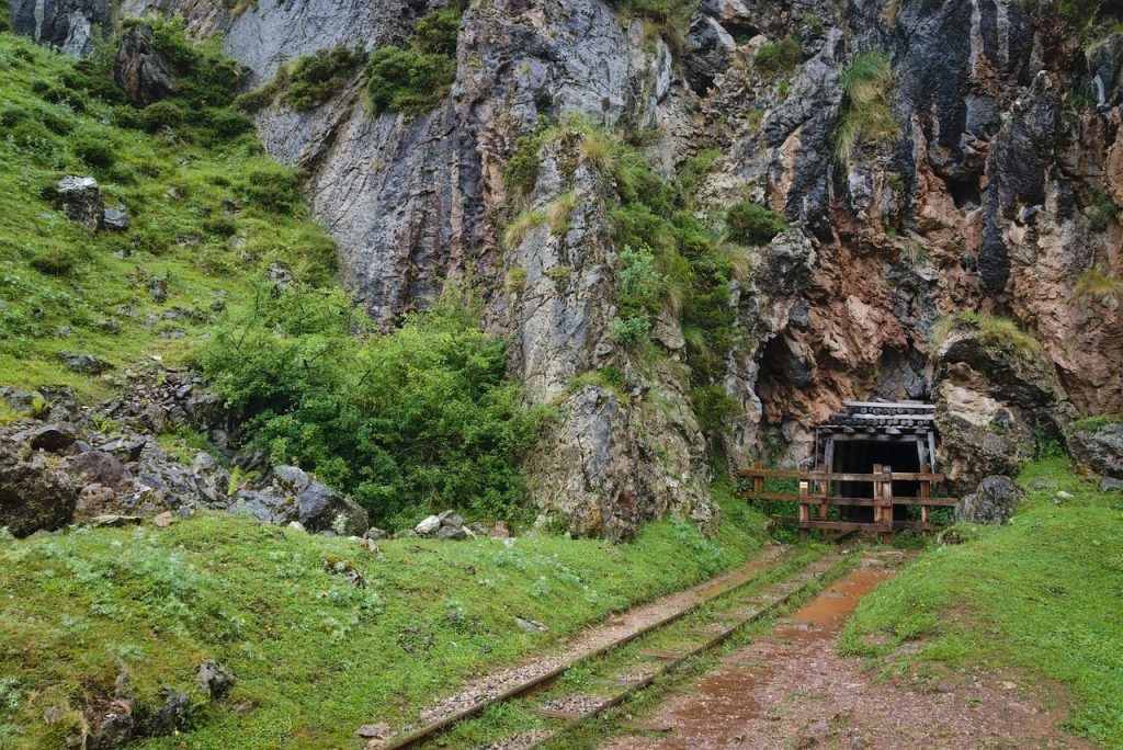 abandoned mine, mountain, mining, rocks, nature, coal industry, asturias, covadonga